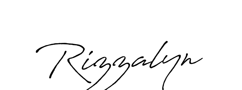 if you are searching for the best signature style for your name Rizzalyn. so please give up your signature search. here we have designed multiple signature styles  using Antro_Vectra_Bolder. Rizzalyn signature style 7 images and pictures png