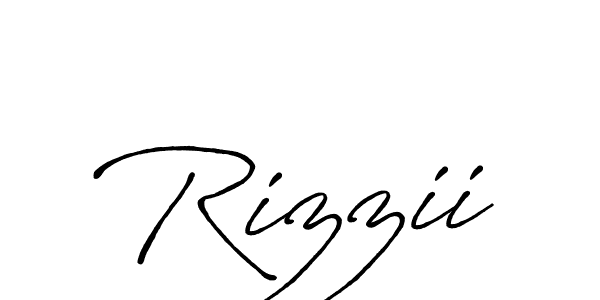 How to make Rizzii signature? Antro_Vectra_Bolder is a professional autograph style. Create handwritten signature for Rizzii name. Rizzii signature style 7 images and pictures png