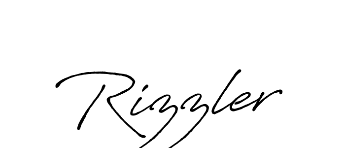 Make a beautiful signature design for name Rizzler. With this signature (Antro_Vectra_Bolder) style, you can create a handwritten signature for free. Rizzler signature style 7 images and pictures png