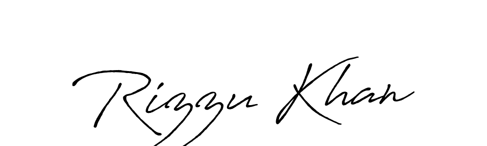 Use a signature maker to create a handwritten signature online. With this signature software, you can design (Antro_Vectra_Bolder) your own signature for name Rizzu Khan. Rizzu Khan signature style 7 images and pictures png