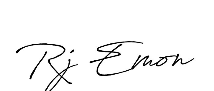 Also we have Rj Emon name is the best signature style. Create professional handwritten signature collection using Antro_Vectra_Bolder autograph style. Rj Emon signature style 7 images and pictures png