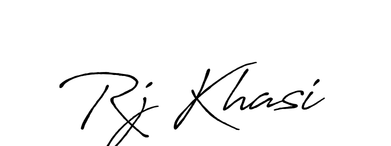 Make a beautiful signature design for name Rj Khasi. With this signature (Antro_Vectra_Bolder) style, you can create a handwritten signature for free. Rj Khasi signature style 7 images and pictures png