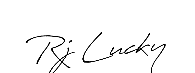 Make a beautiful signature design for name Rj Lucky. Use this online signature maker to create a handwritten signature for free. Rj Lucky signature style 7 images and pictures png