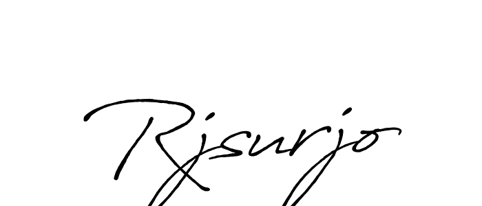 How to make Rjsurjo name signature. Use Antro_Vectra_Bolder style for creating short signs online. This is the latest handwritten sign. Rjsurjo signature style 7 images and pictures png