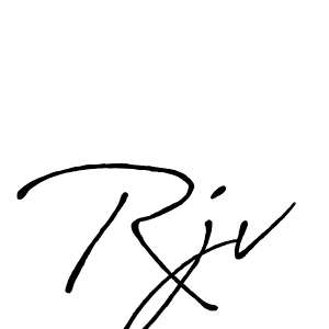 Rjv stylish signature style. Best Handwritten Sign (Antro_Vectra_Bolder) for my name. Handwritten Signature Collection Ideas for my name Rjv. Rjv signature style 7 images and pictures png