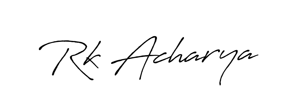 Also You can easily find your signature by using the search form. We will create Rk Acharya name handwritten signature images for you free of cost using Antro_Vectra_Bolder sign style. Rk Acharya signature style 7 images and pictures png