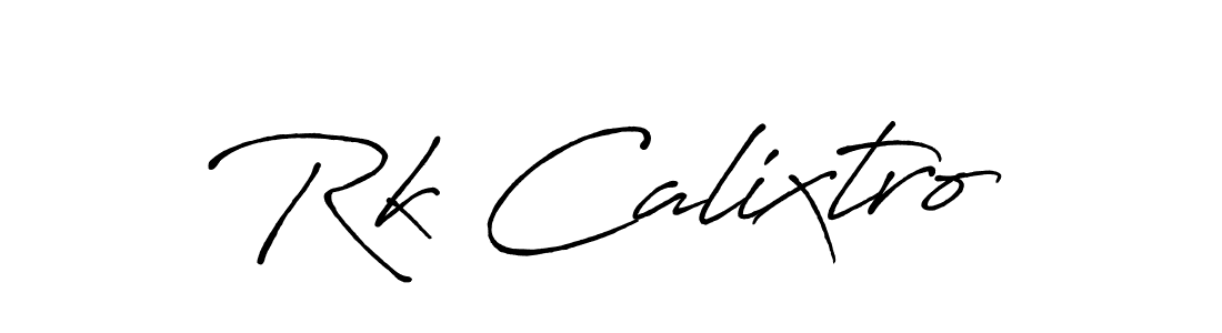 Make a beautiful signature design for name Rk Calixtro. With this signature (Antro_Vectra_Bolder) style, you can create a handwritten signature for free. Rk Calixtro signature style 7 images and pictures png