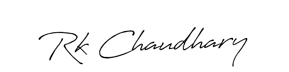 Create a beautiful signature design for name Rk Chaudhary. With this signature (Antro_Vectra_Bolder) fonts, you can make a handwritten signature for free. Rk Chaudhary signature style 7 images and pictures png