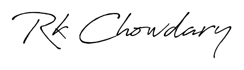 How to make Rk Chowdary name signature. Use Antro_Vectra_Bolder style for creating short signs online. This is the latest handwritten sign. Rk Chowdary signature style 7 images and pictures png
