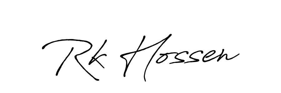 Make a beautiful signature design for name Rk Hossen. With this signature (Antro_Vectra_Bolder) style, you can create a handwritten signature for free. Rk Hossen signature style 7 images and pictures png