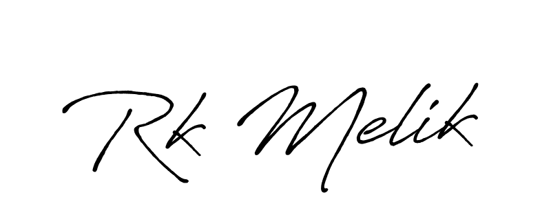 Rk Melik stylish signature style. Best Handwritten Sign (Antro_Vectra_Bolder) for my name. Handwritten Signature Collection Ideas for my name Rk Melik. Rk Melik signature style 7 images and pictures png