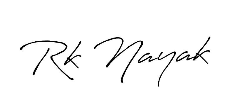 Use a signature maker to create a handwritten signature online. With this signature software, you can design (Antro_Vectra_Bolder) your own signature for name Rk Nayak. Rk Nayak signature style 7 images and pictures png