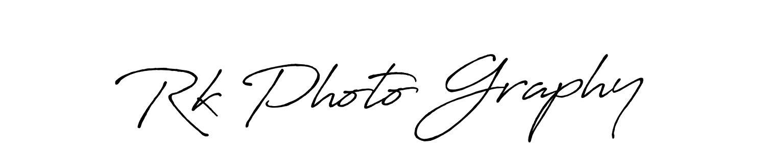 How to make Rk Photo Graphy name signature. Use Antro_Vectra_Bolder style for creating short signs online. This is the latest handwritten sign. Rk Photo Graphy signature style 7 images and pictures png