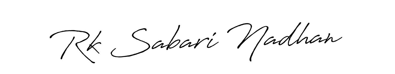 Use a signature maker to create a handwritten signature online. With this signature software, you can design (Antro_Vectra_Bolder) your own signature for name Rk Sabari Nadhan. Rk Sabari Nadhan signature style 7 images and pictures png