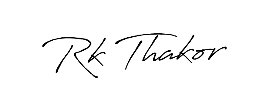 Rk Thakor stylish signature style. Best Handwritten Sign (Antro_Vectra_Bolder) for my name. Handwritten Signature Collection Ideas for my name Rk Thakor. Rk Thakor signature style 7 images and pictures png