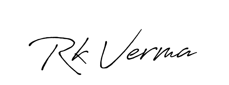 Create a beautiful signature design for name Rk Verma. With this signature (Antro_Vectra_Bolder) fonts, you can make a handwritten signature for free. Rk Verma signature style 7 images and pictures png