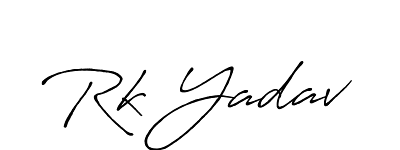 Use a signature maker to create a handwritten signature online. With this signature software, you can design (Antro_Vectra_Bolder) your own signature for name Rk Yadav. Rk Yadav signature style 7 images and pictures png