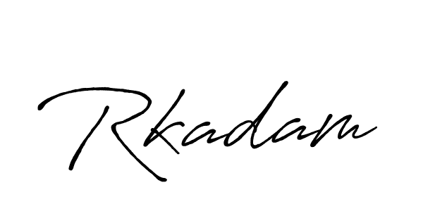 Make a beautiful signature design for name Rkadam. With this signature (Antro_Vectra_Bolder) style, you can create a handwritten signature for free. Rkadam signature style 7 images and pictures png