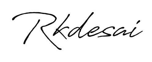 A sleek calligraphic signature for name Rkdesai utilizing Antro_Vectra_Bolder styling. Great for adding personal signatures to photos and art. Rkdesai signature style 7 images and pictures png