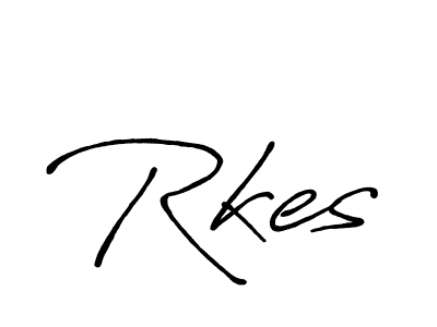 Make a beautiful signature design for name Rkes. With this signature (Antro_Vectra_Bolder) style, you can create a handwritten signature for free. Rkes signature style 7 images and pictures png