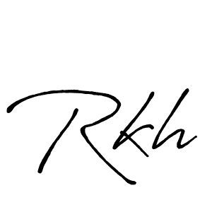 How to make Rkh name signature. Use Antro_Vectra_Bolder style for creating short signs online. This is the latest handwritten sign. Rkh signature style 7 images and pictures png