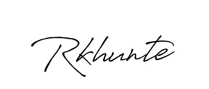 Create a beautiful signature design for name Rkhunte. With this signature (Antro_Vectra_Bolder) fonts, you can make a handwritten signature for free. Rkhunte signature style 7 images and pictures png