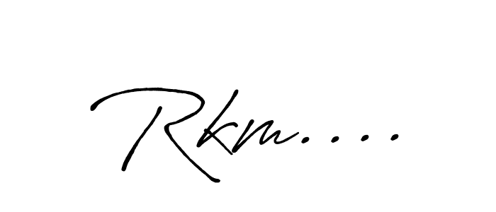 You can use this online signature creator to create a handwritten signature for the name Rkm..... This is the best online autograph maker. Rkm.... signature style 7 images and pictures png