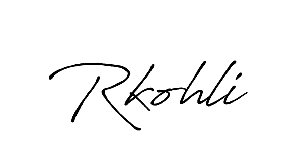 Make a beautiful signature design for name Rkohli. With this signature (Antro_Vectra_Bolder) style, you can create a handwritten signature for free. Rkohli signature style 7 images and pictures png