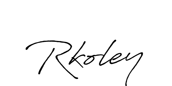 Create a beautiful signature design for name Rkoley. With this signature (Antro_Vectra_Bolder) fonts, you can make a handwritten signature for free. Rkoley signature style 7 images and pictures png