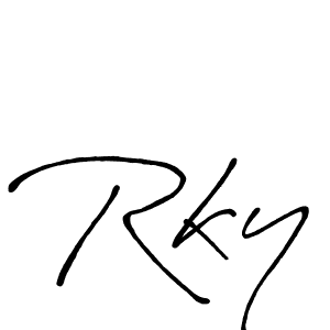 Design your own signature with our free online signature maker. With this signature software, you can create a handwritten (Antro_Vectra_Bolder) signature for name Rky. Rky signature style 7 images and pictures png