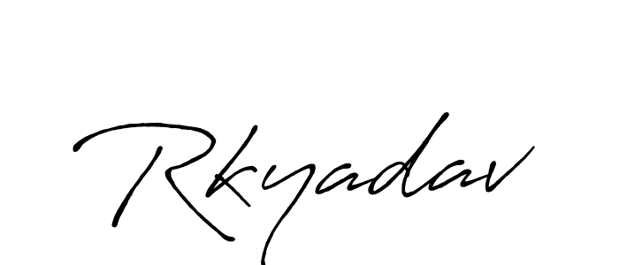 Create a beautiful signature design for name Rkyadav. With this signature (Antro_Vectra_Bolder) fonts, you can make a handwritten signature for free. Rkyadav signature style 7 images and pictures png