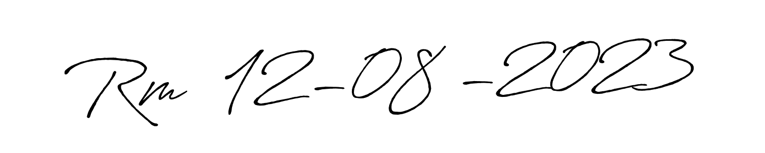 The best way (Antro_Vectra_Bolder) to make a short signature is to pick only two or three words in your name. The name Rm  12-08 -2023 include a total of six letters. For converting this name. Rm  12-08 -2023 signature style 7 images and pictures png