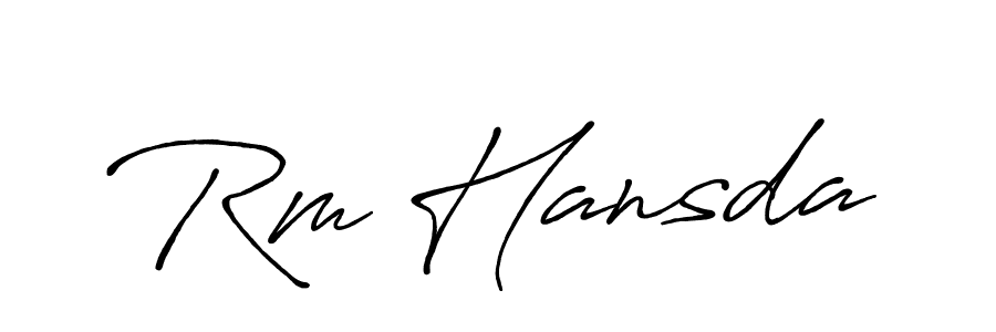 Create a beautiful signature design for name Rm Hansda. With this signature (Antro_Vectra_Bolder) fonts, you can make a handwritten signature for free. Rm Hansda signature style 7 images and pictures png