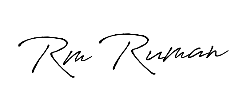 Also we have Rm Ruman name is the best signature style. Create professional handwritten signature collection using Antro_Vectra_Bolder autograph style. Rm Ruman signature style 7 images and pictures png