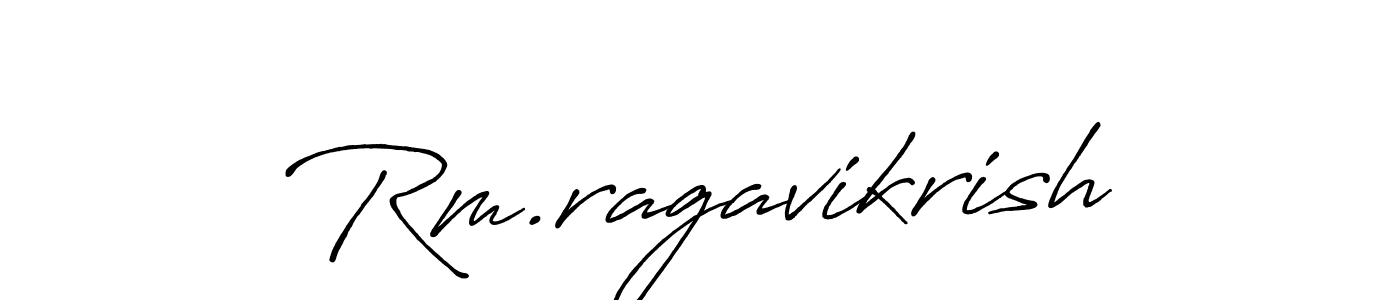 Design your own signature with our free online signature maker. With this signature software, you can create a handwritten (Antro_Vectra_Bolder) signature for name Rm.ragavikrish. Rm.ragavikrish signature style 7 images and pictures png