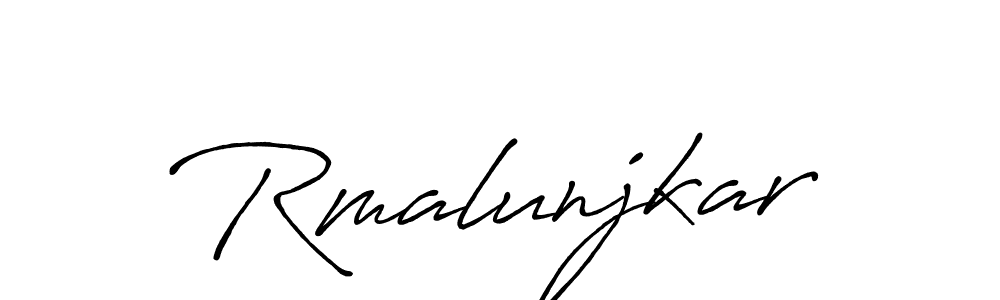 This is the best signature style for the Rmalunjkar name. Also you like these signature font (Antro_Vectra_Bolder). Mix name signature. Rmalunjkar signature style 7 images and pictures png