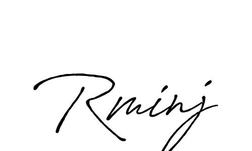 How to make Rminj name signature. Use Antro_Vectra_Bolder style for creating short signs online. This is the latest handwritten sign. Rminj signature style 7 images and pictures png