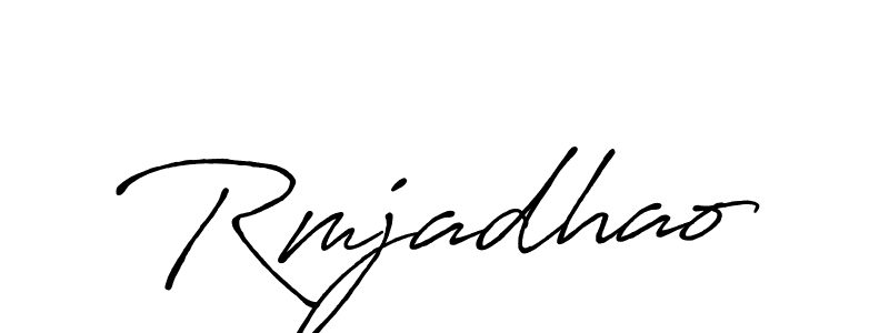 Use a signature maker to create a handwritten signature online. With this signature software, you can design (Antro_Vectra_Bolder) your own signature for name Rmjadhao. Rmjadhao signature style 7 images and pictures png