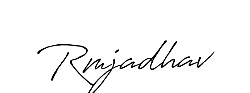 Use a signature maker to create a handwritten signature online. With this signature software, you can design (Antro_Vectra_Bolder) your own signature for name Rmjadhav. Rmjadhav signature style 7 images and pictures png