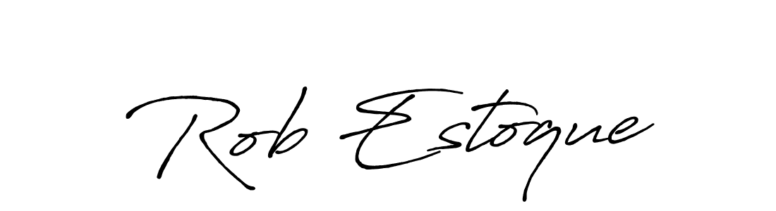Create a beautiful signature design for name Rob Estoque. With this signature (Antro_Vectra_Bolder) fonts, you can make a handwritten signature for free. Rob Estoque signature style 7 images and pictures png