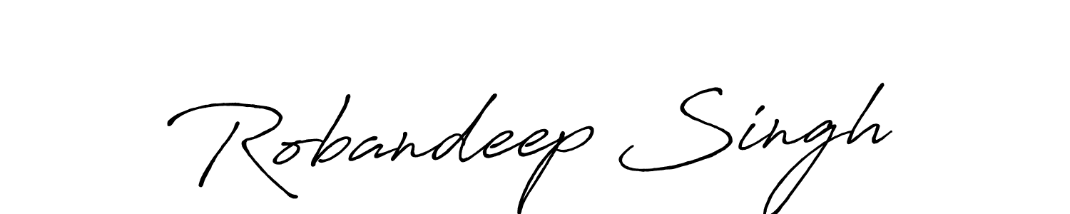 This is the best signature style for the Robandeep Singh name. Also you like these signature font (Antro_Vectra_Bolder). Mix name signature. Robandeep Singh signature style 7 images and pictures png