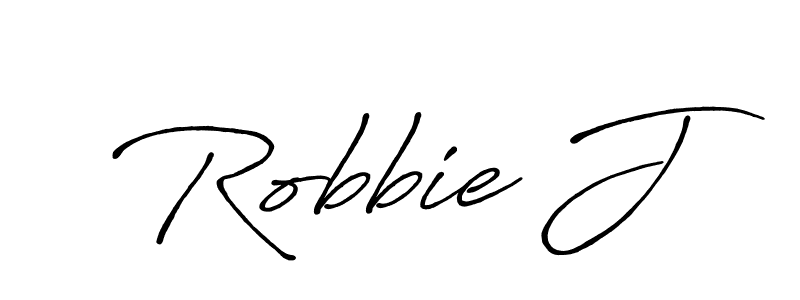 Use a signature maker to create a handwritten signature online. With this signature software, you can design (Antro_Vectra_Bolder) your own signature for name Robbie J. Robbie J signature style 7 images and pictures png