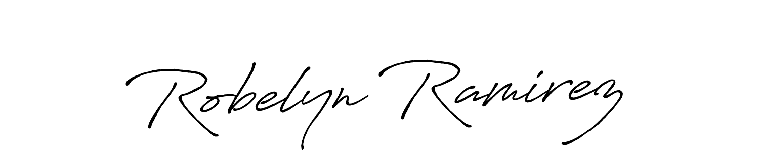 How to make Robelyn Ramirez name signature. Use Antro_Vectra_Bolder style for creating short signs online. This is the latest handwritten sign. Robelyn Ramirez signature style 7 images and pictures png