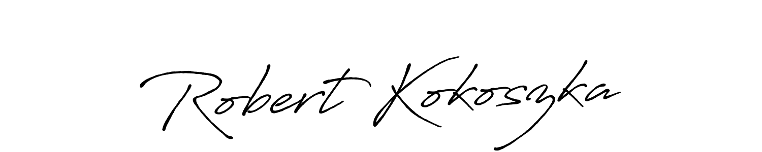 Make a beautiful signature design for name Robert Kokoszka. With this signature (Antro_Vectra_Bolder) style, you can create a handwritten signature for free. Robert Kokoszka signature style 7 images and pictures png