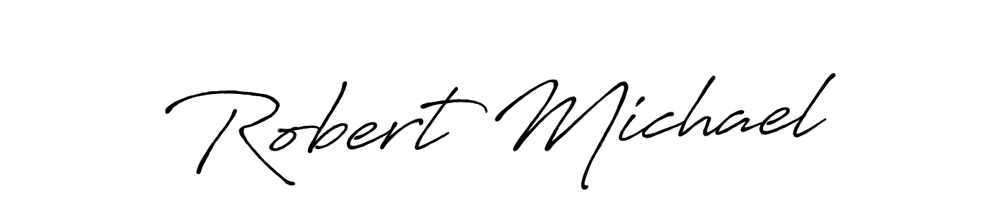 Make a beautiful signature design for name Robert Michael. With this signature (Antro_Vectra_Bolder) style, you can create a handwritten signature for free. Robert Michael signature style 7 images and pictures png