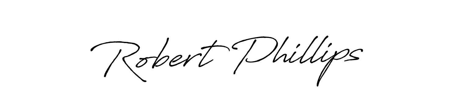 How to make Robert Phillips name signature. Use Antro_Vectra_Bolder style for creating short signs online. This is the latest handwritten sign. Robert Phillips signature style 7 images and pictures png