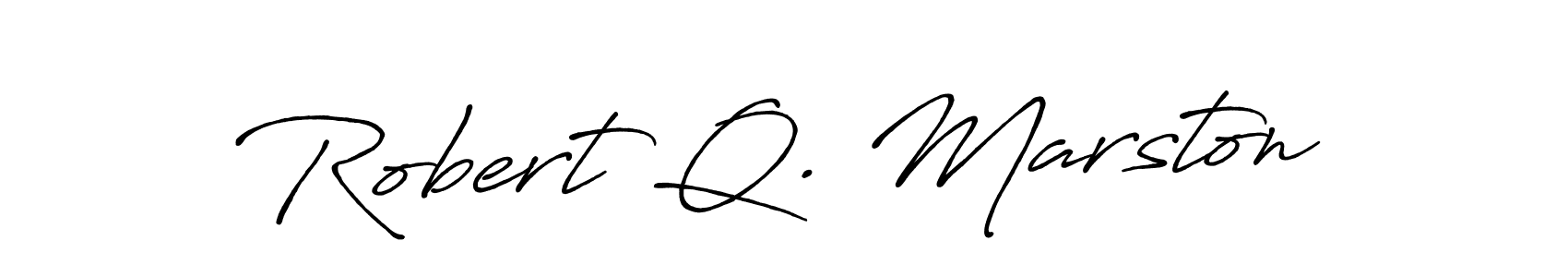 The best way (Antro_Vectra_Bolder) to make a short signature is to pick only two or three words in your name. The name Robert Q. Marston include a total of six letters. For converting this name. Robert Q. Marston signature style 7 images and pictures png