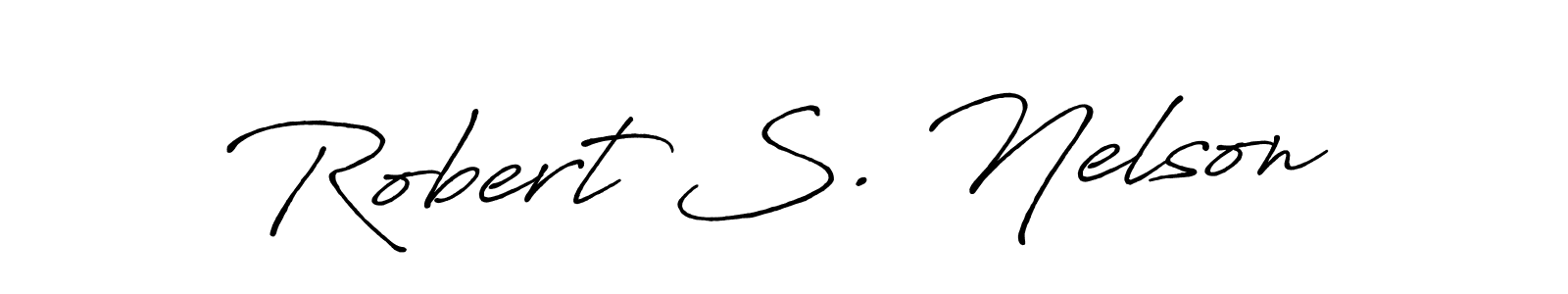 Similarly Antro_Vectra_Bolder is the best handwritten signature design. Signature creator online .You can use it as an online autograph creator for name Robert S. Nelson. Robert S. Nelson signature style 7 images and pictures png