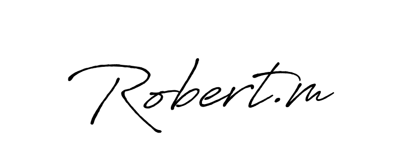 Similarly Antro_Vectra_Bolder is the best handwritten signature design. Signature creator online .You can use it as an online autograph creator for name Robert.m. Robert.m signature style 7 images and pictures png