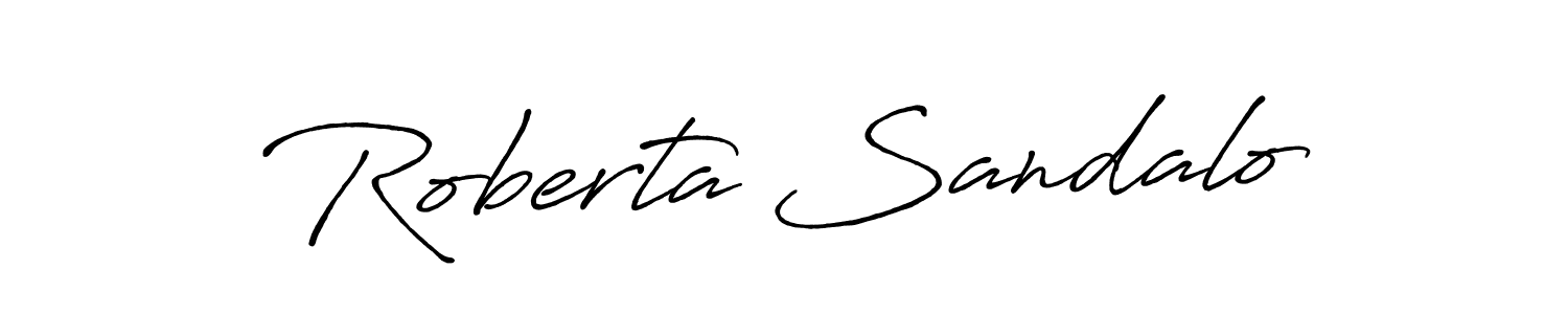 Create a beautiful signature design for name Roberta Sandalo. With this signature (Antro_Vectra_Bolder) fonts, you can make a handwritten signature for free. Roberta Sandalo signature style 7 images and pictures png